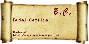 Budai Cecília névjegykártya